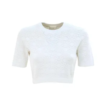 Givenchy Monogram 72 Jacquard Short Sleeve Knit Top