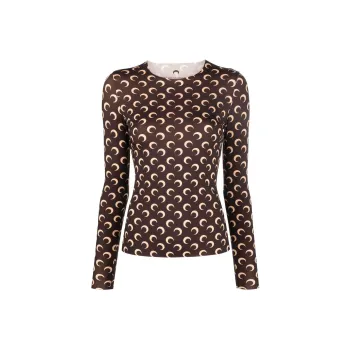 Marine Serre T Shirts Women's Brown