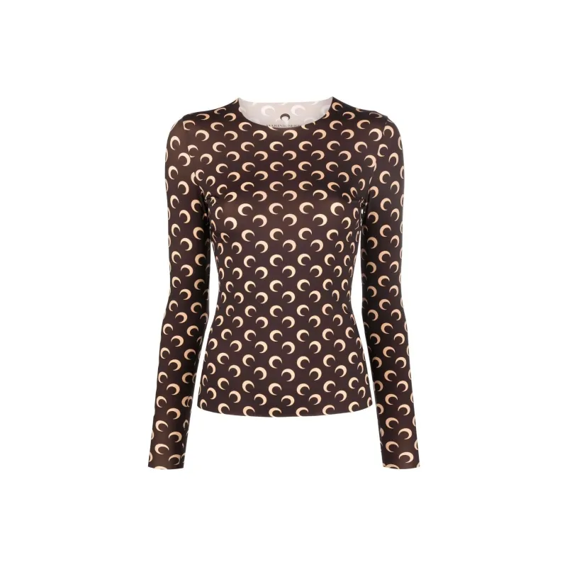 Marine Serre T Shirts Women's Brown-0