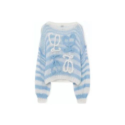 LOEWE Striped Anagram Sweater 'White/Blue'