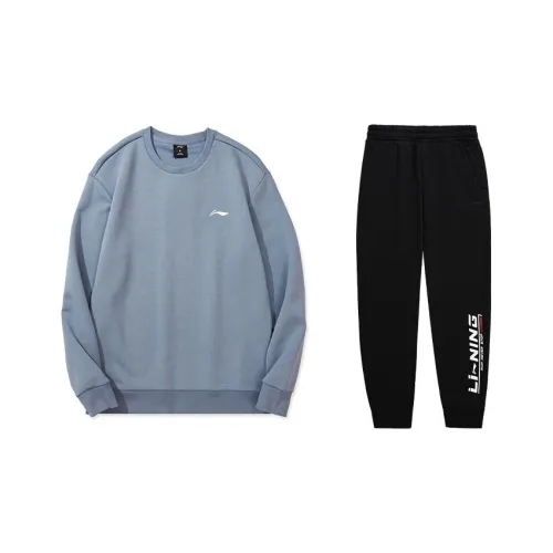 LINING Sweatshirt Sets Men Flint Blue+Black