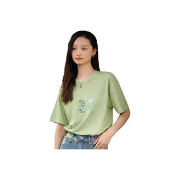 Weixi T Shirt Women's Light Pea Green