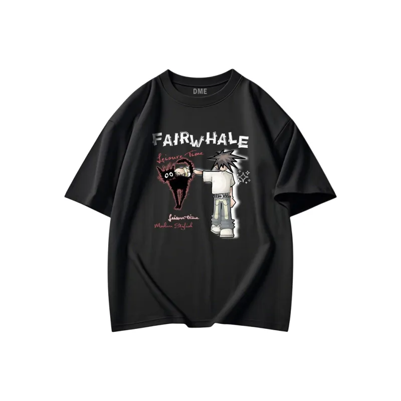 FAIRWHALE Drop Shoulder Sleeve T Shirt Unisex-0