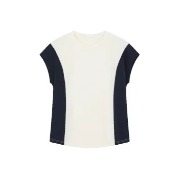 Mo Han Yi Mei T Shirt Women's Navy Blue & White