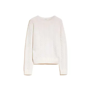MaxMara Odessa Collection Cable Knit Cashmere Jumper Sweater Women's White