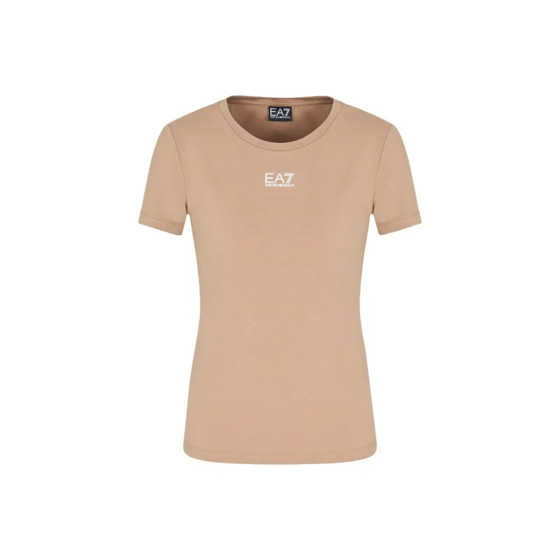 EMPORIO ARMANI EA7 Regular T Shirt Women's Beige Pink-0