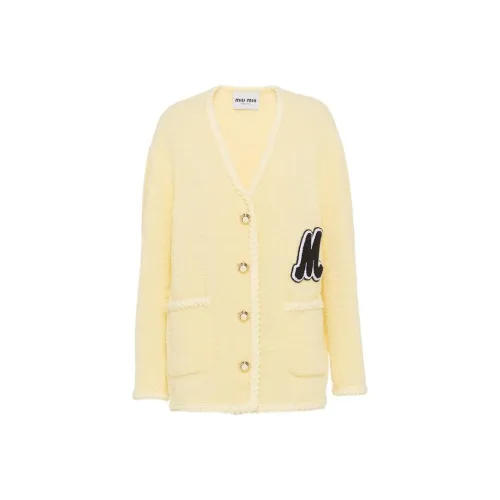 MIU MIU Bouclé V Neck Cardigan