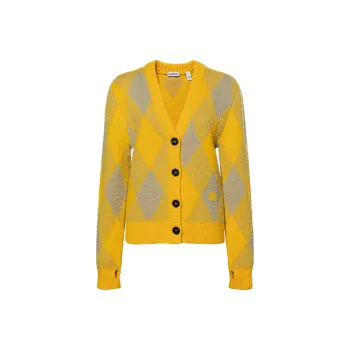 Burberry Argyle Patterned Jacquard Wool Cardigan 'Yellow/Gold'