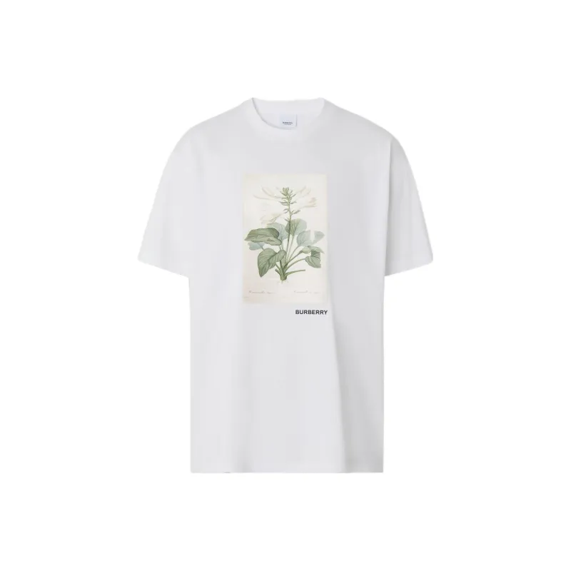 Burberry Women's Frontal Logo Cotton T Shirt White-0