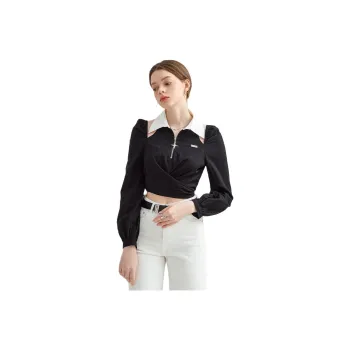 FOREVER 21 Crop Top Women's Black