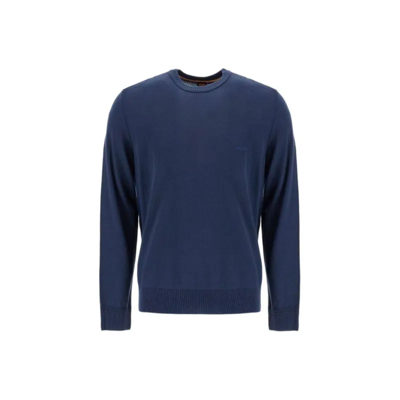 HUGO BOSS Logo Embroidered Crewneck Jumper-0