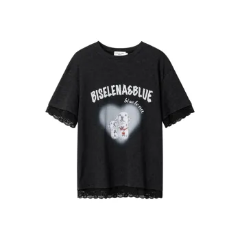 Bethine Drop Shoulder Sleeve T Shirt Women's Black