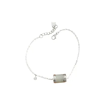 Jade Ink Love Hetian Jade Bracelets White Jade/Pale Greenish White Jade Women's