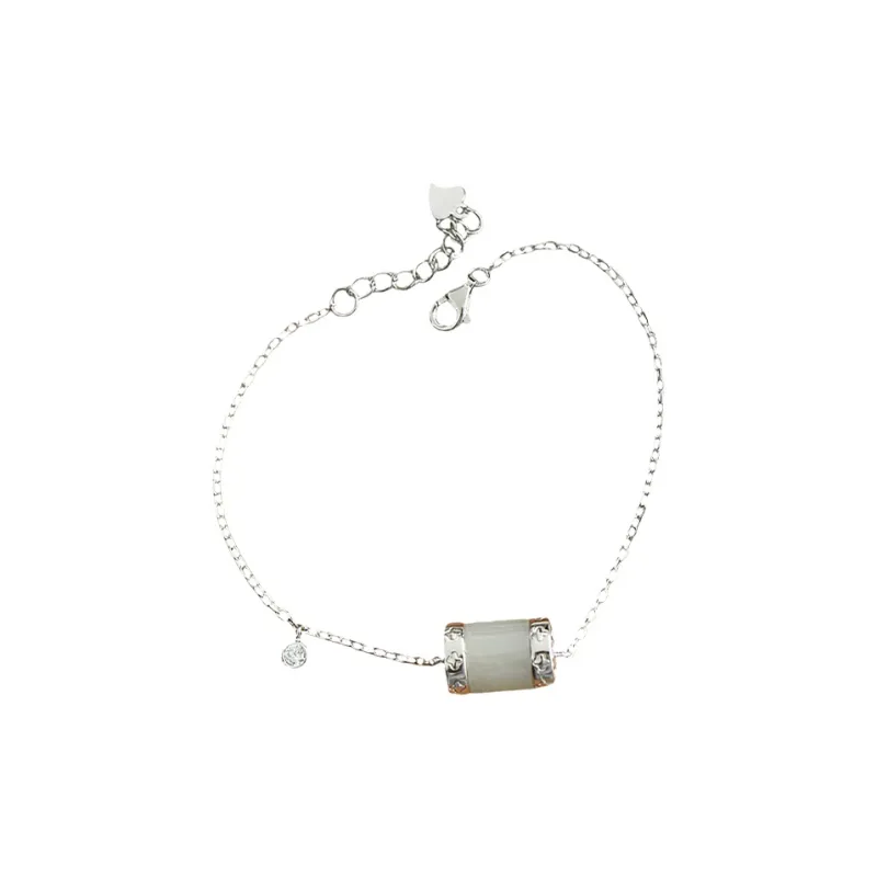 Jade Ink Love Hetian Jade Bracelets White Jade/Pale Greenish White Jade Women's-0