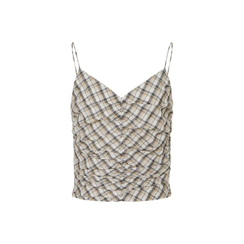 MOCO Tank Top Women's Light Camel Plaid-0