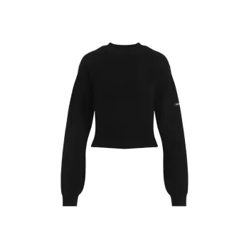 Balenciaga Logo Patch Cropped Sweater