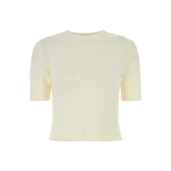 JIL SANDER + Short Sleeved Cropped Sweater