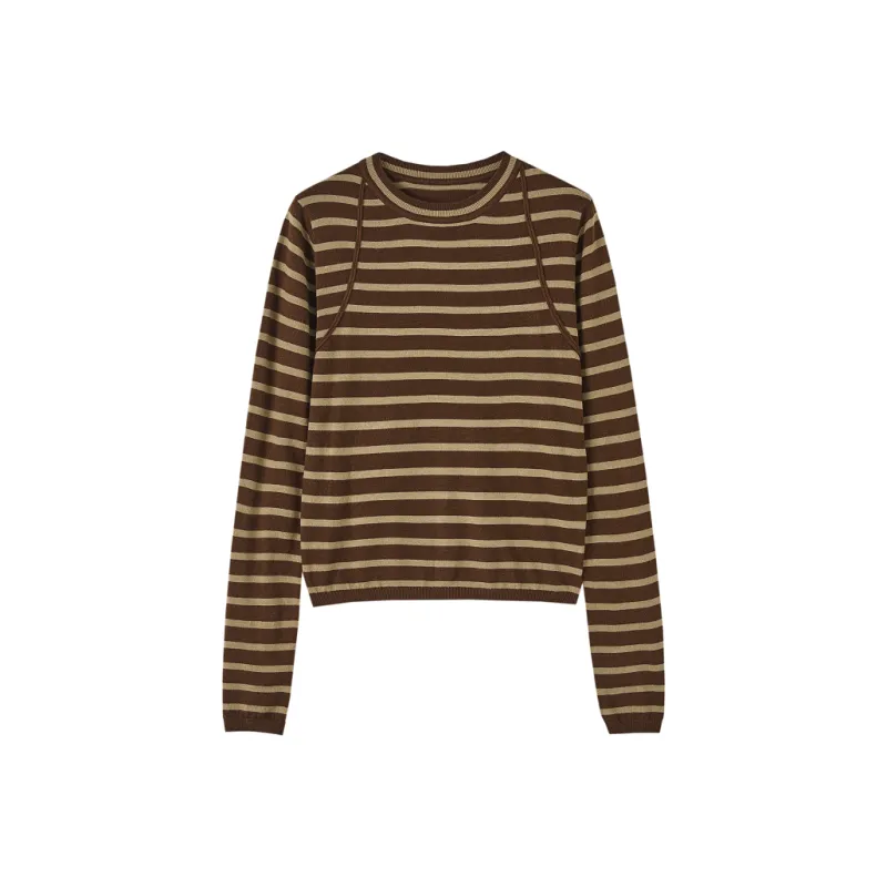 Demana T Shirt Women's Navy Blue Stripes-0