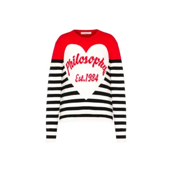 PHILOSOPHY DI LORENZO SERAFINI Striped Crewneck Jumper