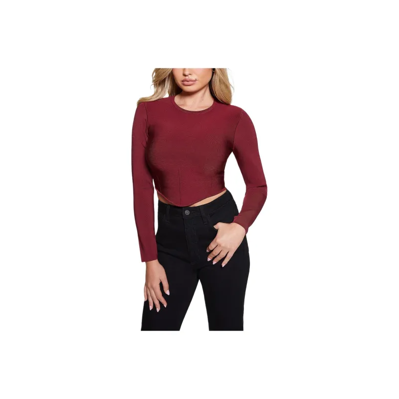 GUESS Regular T-Shirt Women's Deep Red-0