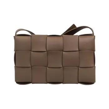 Bottega Veneta CASSETTE Leather Shoulder Bag Women's Brown