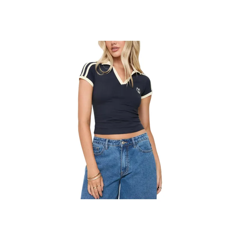 PRINCESS POLLY T-Shirt Women's GRAYSTONE BUTTERMILK/Gray Stone Butter Milk Color-0