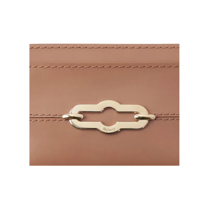 Mulberry Calfskin Credit Card Holder Card Case Women's Ferret Brown-2