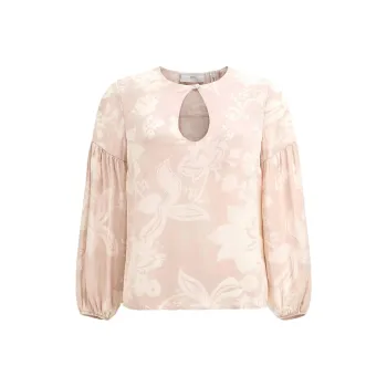 GUESS Floral Print Blouse T-Shirt Women's Ecru