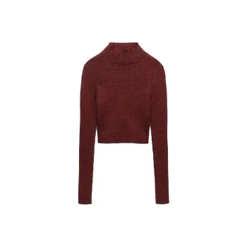 ZARA Crop Tops Women's Brick Red
