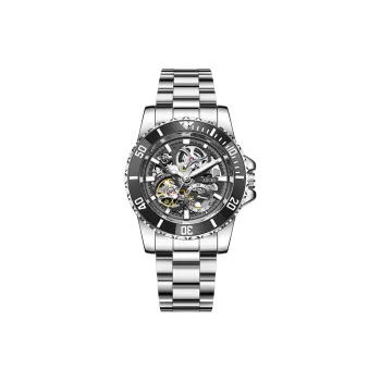 AOUKE Diver Collection Mechanical Movement Stainless Steel Watchband Watch Men's Watches Cut Out Dial