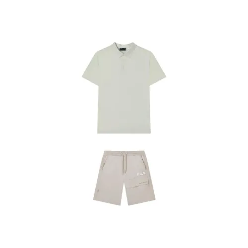 FILA Casual Sportswear Men Grisaille Gray Top+Sparrow Wheat tiered shorts