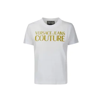 VERSACE JEANS COUTURE Logo print Glittered T shirt