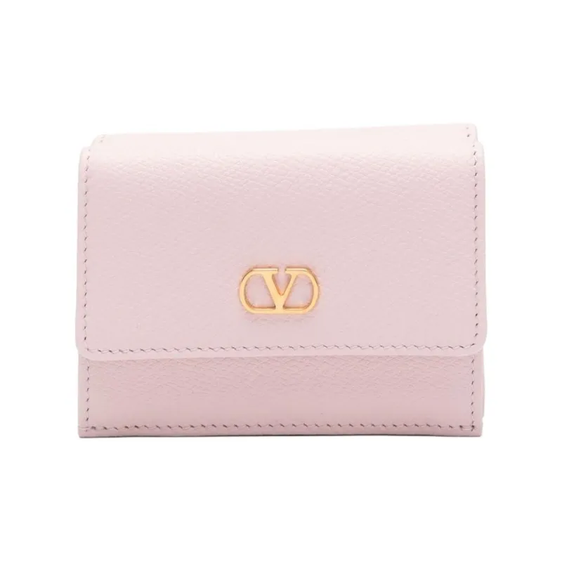 Valentino Vlogo Leather Wallet Women's Pink-0