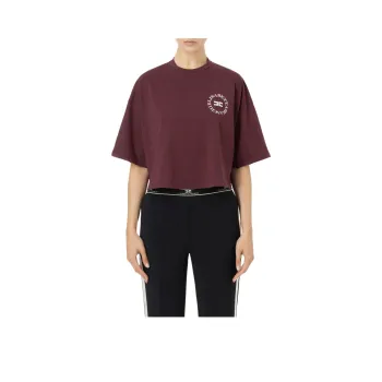 Elisabetta Franchi Cropped Logo print T shirt
