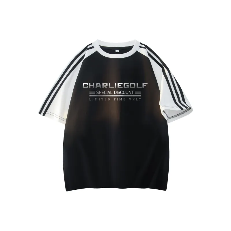 CHARLIE GOLF T Shirt Unisex Black & White-0