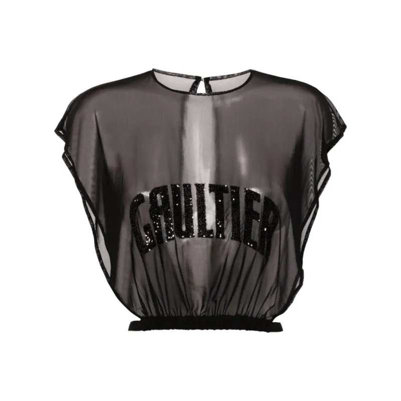 Jean Paul Gaultier Sequin embellishment Semi sheer Top-0