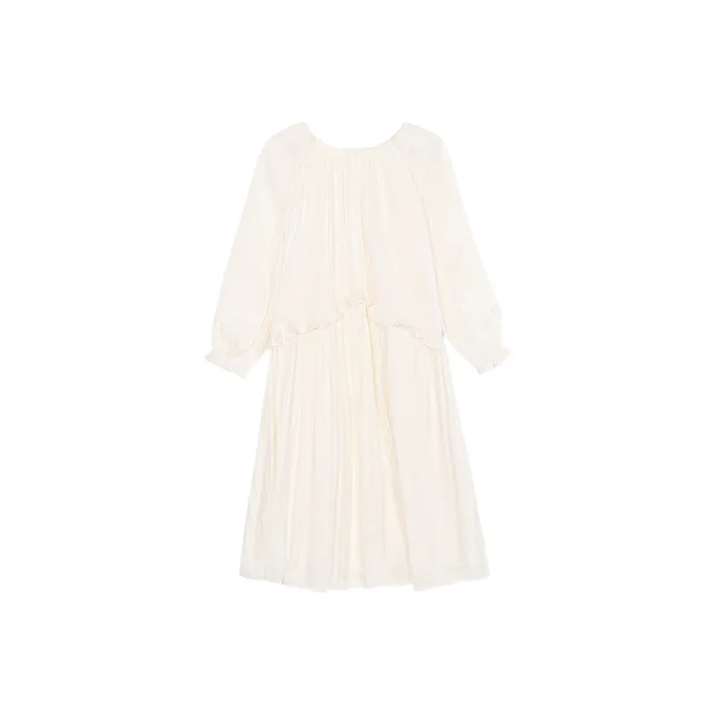 ERIRI Long Sleeved Dress Women's Apricot-1