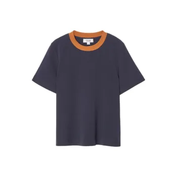 COS T Shirt Women's Navy Blue/Orange