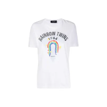 DSQUARED 2 Rainbow Twins Print T-Shirt
