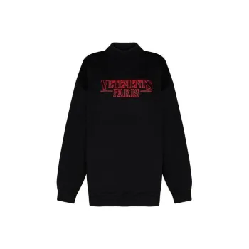 Vetements Logo Embroidered Knit Sweater
