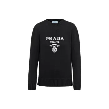PRADA Logo intarsia Wool cashmere Jumper