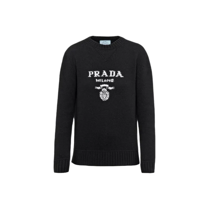 PRADA Logo Knitted Round Neck Jumper-0