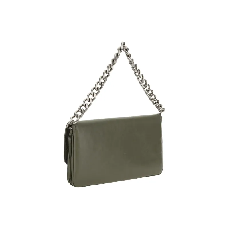 Balenciaga Calfskin Crossbody Bag, Shoulder Bag Women's Army Green-2
