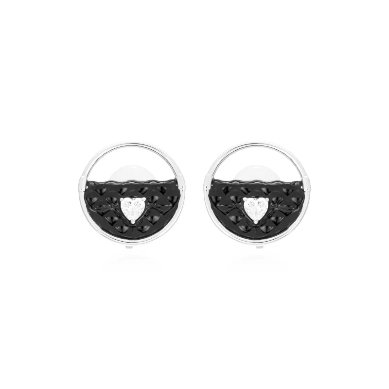 GEMOLA Synthetic Cubic Zirconia Clip On Earrings Women's-0