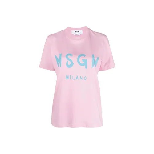 MSGM Logo Printed Crewneck T Shirt