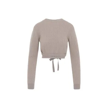 Patou Cable knit Rear tie Cropped Jumper