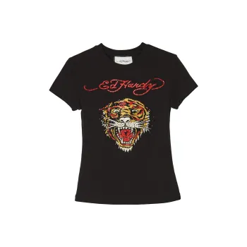 Ed Hardy T Shirts Women's Black E1OSW126