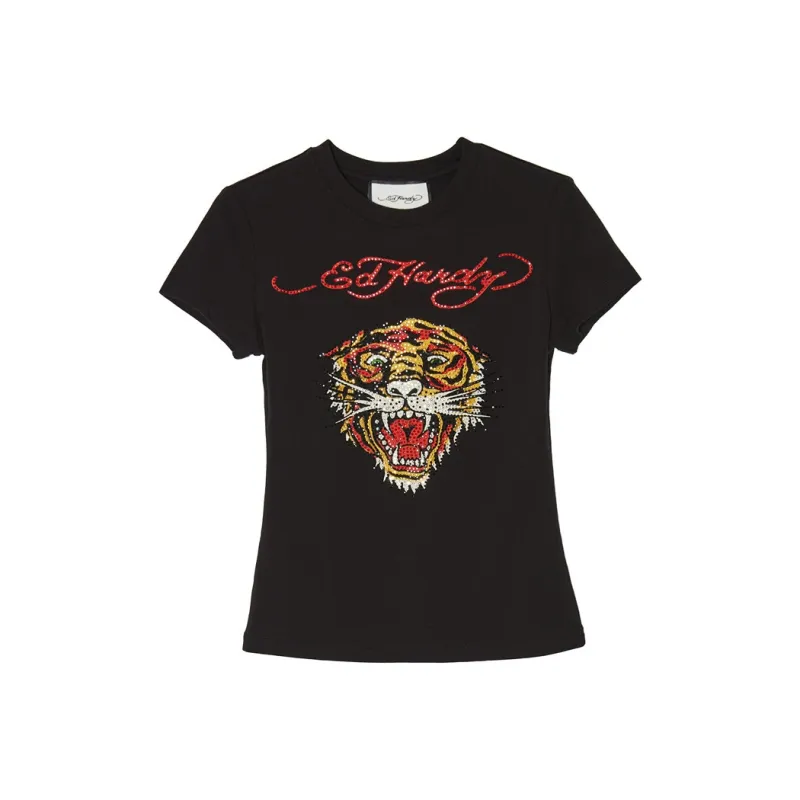 Ed Hardy T Shirts Women's Black E1OSW126-0