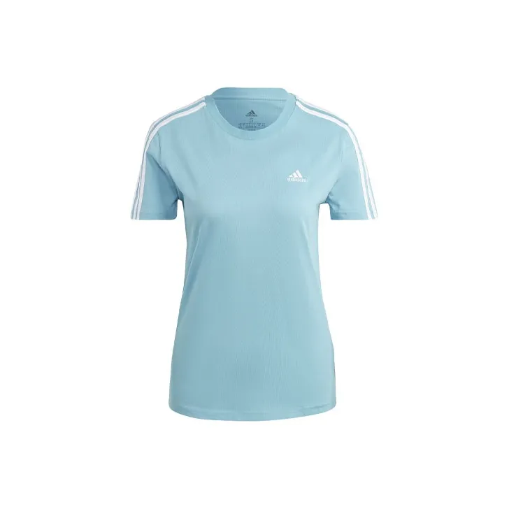 Adidas Essentials Slim 3-Stripes T-Shirt T-Shirt Women's Blue-0