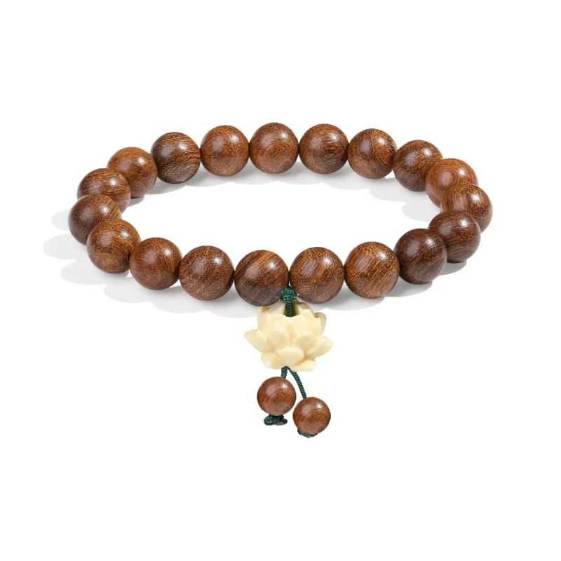 Blooming Petals Golden Sandalwood Bracelets Unisex-0